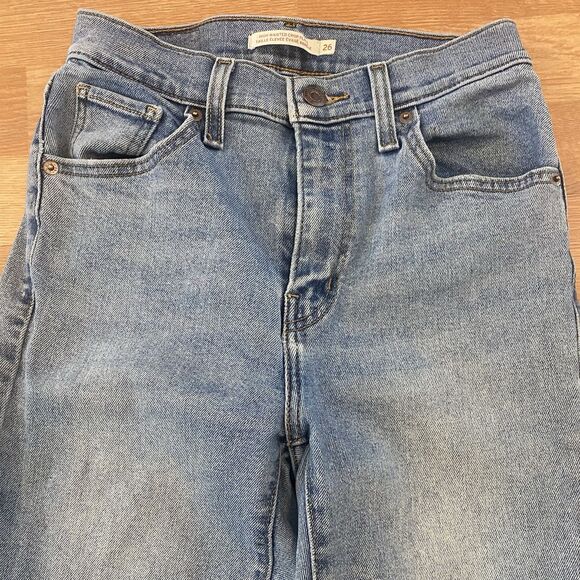 Levis Jeans Womens Blue High Waisted Crop Flare Mid-Stretch A09670000 26x27 - Picture 3 of 16